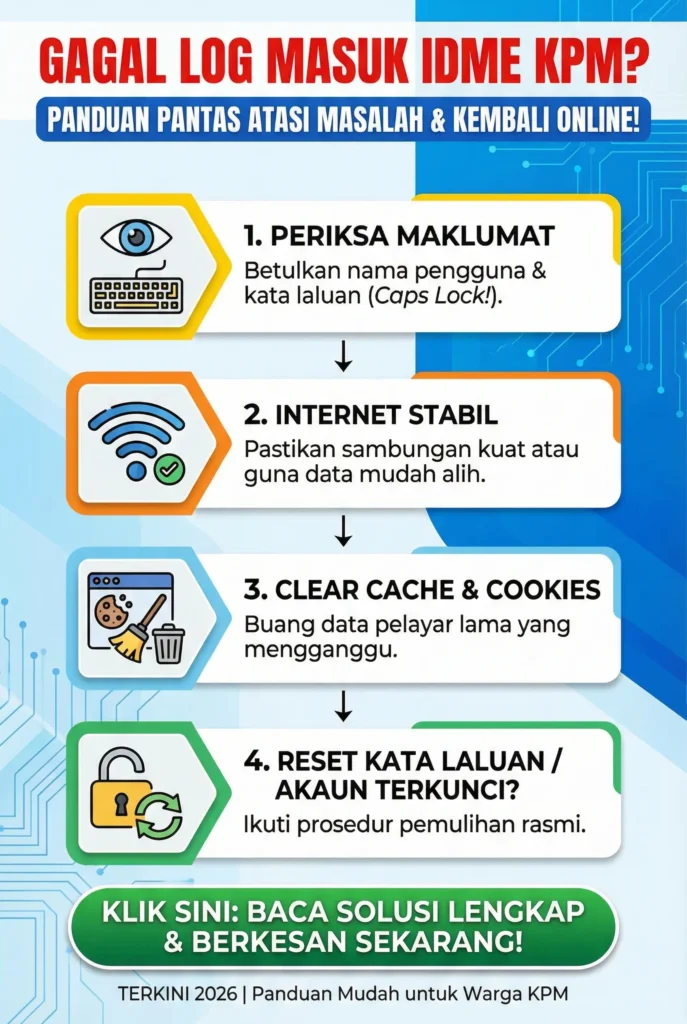 Cara Atasi Masalah Log Masuk IDME KPM Panduan Ringkas & Berkesan